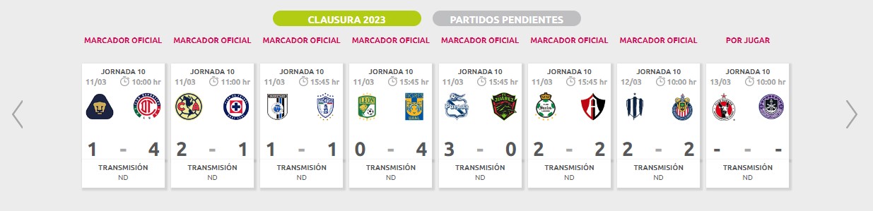 Resultados de la Jornada 10 de la Liga MX Femenil Sub 18
