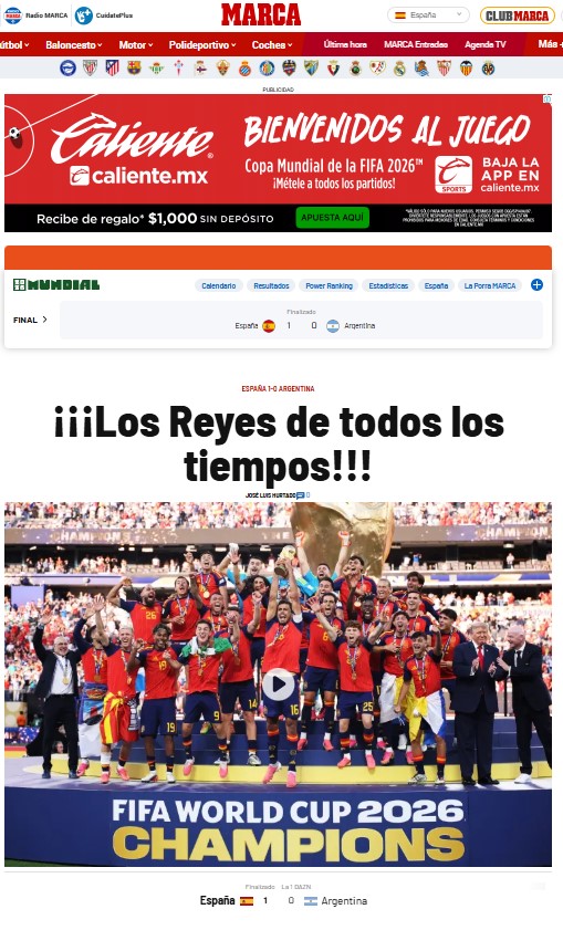Las portadas de España, campeón del Mundo