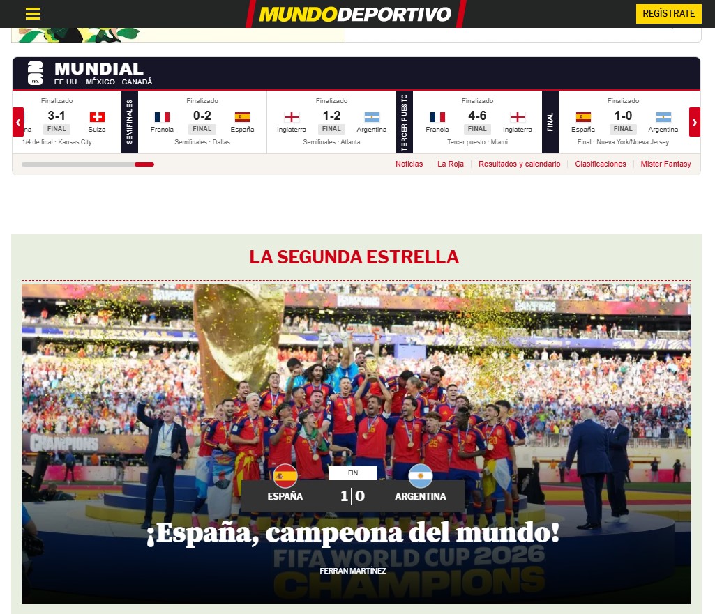 Las portadas de España, campeón del Mundo