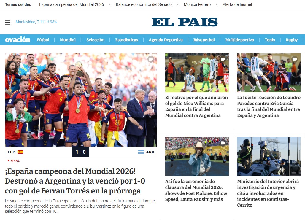 Las portadas de España, campeón del Mundo